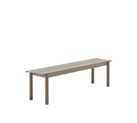 Linear Steel Bench 110 x 34 cm Taupe