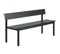 Linear Steel Bench Outdoor bench with backrest 170x34 cm Muuto
