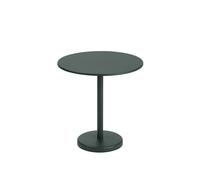 Linear Steel Café Garden Table Ø70 Dark Green
