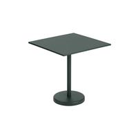 Linear Steel Café Garden Table 70x70 cm Dark Green