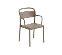 Linear Steel Dining Chair With Armrest Taupe