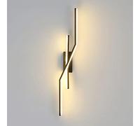 Linear Strip Wall Light, Ultra-Thin Metal Wall Lamp with White Acrylic Shade, Modern LED Wall Sconce - 3 Color Modes, Bedside Lighting Wall Lights, Black Geometric Wall Lamps
