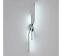 Linear Strip Wall Light, Ultra-Thin Metal Wall Lamp with White Acrylic Shade, Modern LED Wall Sconce - 3 Color Modes, Bedside Lighting Wall Lights, Black Geometric Wall Lamps