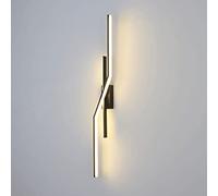 Linear Strip Wall Light, Ultra-Thin Metal Wall Lamp with White Acrylic Shade, Modern LED Wall Sconce - 3 Color Modes, Bedside Lighting Wall Lights, Black Geometric Wall Lamps