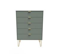 Linear Tall Chest of Drawers Not Applicable 5 Drawers 109cm
