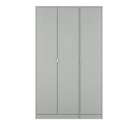 Linear Tall Wardrobe Grey 3 Doors 1 Shelf 198cm