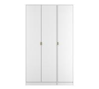 Linear Tall Wardrobe White 3 Doors 1 Shelf 198cm