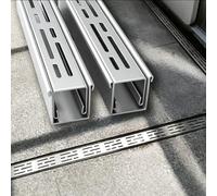 Linear Trench Drains for Pool Decks and Concrete Lots, 10 Pack Drainage Channel Cover, Customizable Grating for Residential and Commercial Use