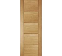 Linear Unglazed Contemporary Oak Veneer Internal Timber Door, (H)1981mm (W)762mm (T)35mm