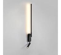 Linear Wall Sconce Light Metal Bedroom Led Black Wall Mounted Reading Lights Spotlight 16W Modern Minimalist Long Strip Lighting Fixture for Bedside Headboard Living Room Hallway Indoor/a