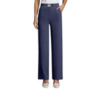 Linebalm Pants, Linebalm Glamorease - Perfect Drape High Rise Pull-On Stretch Pants Breathable for Senior Women Petite/Regular/Tall Summer Beach Lounge Clothes, 05-Dark Blue, M