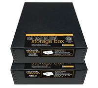 Lineco 16x20 Black Museum Archival Storage Box, Drop Front Design. 16 1/2 x 20 1/2 x 1 1/2 in. Acid-Free with Metal Edge. Protects Pic Longevity, Organize Photos, Documents, Crafts, DIY.