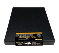 Lineco 16x20 Black Museum Archival Storage Box, Drop Front Design. 16 1/2 x 20 1/2 x 1 1/2 in. Acid-Free with Metal Edge. Protects Pic Longevity, Organize Photos, Documents, Crafts, DIY.