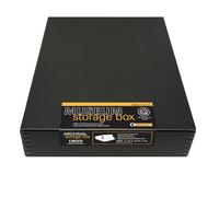Lineco Archival 11 x 14 x 3 inches Museum Archival Storage Box, Drop Front Design, Acid-Free with Metal Edge. Preserves Photos Documents, Black