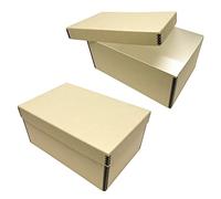 Lineco Archival Photo Storage Box, Holds up to 1100 of 5x7 Pictures, 4x6 Photograph Container with Removable Lid. Preserve Snapshot, Negatives, Prints, Films, Card, 5"x7"x12", Tan, 2 Pack