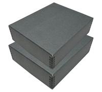 Lineco, Archive Box 8x10 Blue/Grey Acid Free with Metal Edge Lignin Free Protects Documents and Prints from Fading or Discoloring Image Durability Craft DIY 2 Pack