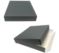 Lineco, Blue/Gray 14x18 Museum Storage Box with Removable Lid And Drop Front Design. Archival with Metal Edge. Protect Longevity, Store Photos, Documents, Cards, Magazines, Prints, Diy, Pack of 2