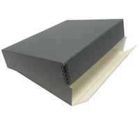 Lineco Museum Storage Box, Archival Acid-Free Buffered Drop Front Design with Metal Edges, 11x14x3 Inches, Photo Organizer Preservation Box, Gray