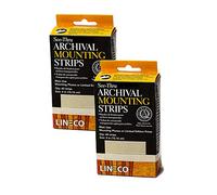 Lineco See-Through Archival Mounting Strips, 4 Inches, Acid-Free Hingeless Conservation, Safe for Photos Documents Fine Prints Artwork Craft DIY, Safe and Easy To Use (2 Sets - Pack of 2)