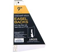 LINECO Self-Stick Chipboard Easel Backs-White Single-Wing 9", 5 Pack, OSFA