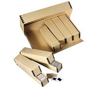 Lineco Slide Box Master with 6 Inner Boxes | Acid-Free Metal Edge Organizer, Drop Front Design, Holds Up to 840 Slides, Films, Negatives, Photos and Cards