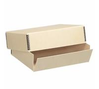 Lineco Tan 11x17 Museum Storage Box Removable Lid and Drop Front Design. Archival with Metal Edge. For Picture Longevity, Store Photos or Documents, Crafts, Cards, Magazines, Prints, DIY.