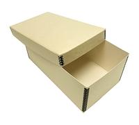 Lineco Tan Photo Snapshot Photo, Card, File Box with Removable Lid 4"x6"x12". Bulk Storage of Negatives, Prints, Films. Museum Level Archival Storage Box. Protects Photos & Negative.