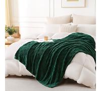Linecooo Green Fleece Throw Blanket 60”×80” for Couch Sofa Bed,Super Soft Cozy Plush Microfiber Flannel Blanket with 3D Checkered Design Lightweight for Adults,Woman,Girls