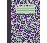Lined Composition Note Book Blank Leopard Print: college ruled composition note book animal leapard cheetah print green