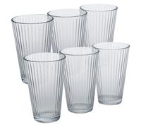 (Lined Cups) 300ml Slim Transparent Dishwasher Safe Drinking Glasses 6pcs
