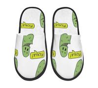 Lined House Shoes Funny Pickle Cotton Slippers Ultralight Bedroom Slippers Warm Indoor Slipper For Men, Hotel, Home L