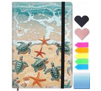 Lined Journal Notebook, 200 Pages A5 Leather Hardcover Notebooks with Bookmarks/Indexes, Classic with Pen Loop Notebook Journals for Women Men Office School, Turtles Crawl Into The Sea 2