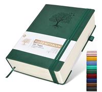 Lined Journal Notebook, 365 Pages B5 Large Journals for Writing Ruled Notebook, Hardcover Leather Journal for Women Men, Daily Notebook for Work, Note Taking, 100Gsm Thick Paper( 7.6'' X 10'' Green)