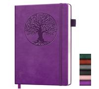 Lined Journal Notebook, A5 Leather Vintage Journals for Writing, 288 Pages College Ruled Notepad for Women Men, Vegan Leather Daily Notebook for Work, School, Travel, Note Taking(Tree of Life, Purple)