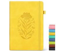 Lined Journal Notebook for Women, A5 Yellow Hardcover Leather Journals for Writing, 200 Pages Travel Daily Journal,Thick College Ruled Notebook for Work School, Note Taking, Business 5.75'' X 8.38''