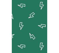 Lined Journal Notebook, Lightning Bolt Pattern Note Pad, 120 Pages, 6x9, Emerald Green and White