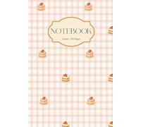 Lined Notebook 6x9 - 120 Pages | Strawberry Cake Pattern Cover: Simple Black and White Journal for Writing and Notes