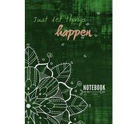 Lined Notebook A4: Large Decorative Journal Notebook with Blank Date on Top | Green Mandala Design