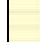 Lined Notebook: College Ruled Journal Notepad with Double Margins (Left and Right) for Writing Notes | 120 Pages, 8.5 x 11, 90gsm Cream Paper | Office School Work Home - Black