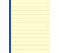 Lined Notebook: College Ruled Journal Notepad with Double Margins (Left and Right) for Writing Notes | 120 Pages, 8.5 x 11, 90gsm Cream Paper | Office School Work Home - Blue