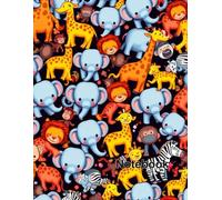 Lined Notebook: College Ruled Paper with Cute Safari Animals Pattern - 100 Pages Premium Quality 8.5x11: Creative Writing Pad for Young Learners and Everyday Use