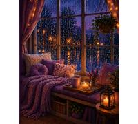 Lined Notebook - Cozy Rainy Night Room Aesthetic Journal: A calming and peaceful notebook inspired by warm lighting, quiet evenings, and cozy indoor moments
