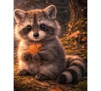 Lined Notebook - Cute Raccoon Forest Glow: Woodland Inspired Journal for Writing, Notes and Creative Thoughts