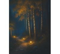 Lined Notebook - Forest Path Under Moonlight: A peaceful journaling space for thoughts, reflections, and everyday notes