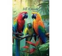 Lined Notebook Full of Parrots: with parrot illustration on each page | parrot art cover | 120 white lined pages | 6'' x 9''