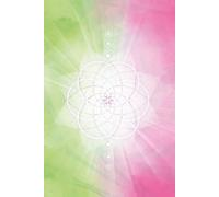 Lined Notebook green pink sacred geometry cover: 120 lined pages. Seed of Life design on cover.