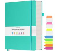 Lined Notebook Journal for Women Men, A4 College Ruled Notebook, 312 Numbered Pages Notebooks for Work, 100gsm Paper Daily Journal, Hardcover Vegan Leather Journals for Writing Office, Peacock Blue