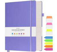 Lined Notebook Journal for Women Men, Large A4 College Ruled Notebook, 312 Numbered Pages Notebooks for Work, 100gsm Paper Daily Journal, Hardcover Vegan Leather Journals for Writing Office, Purple