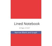 Lined Notebook, Narrow Blank and Graph, 60 Pages, 5.5"x8.5",