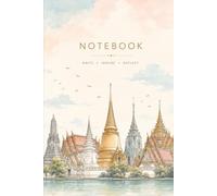 Lined Notebook Thailand Landscape: Beautiful sketches pastel of Thailand's sacred landmarks, lined Notebook 120 pages, 6" × 9"